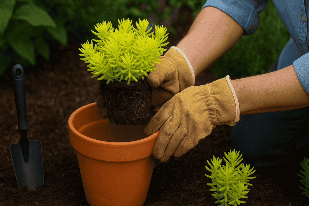 Lemon Coral Sedum repot